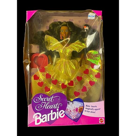 1992 Mattel Secret Hearts Black Barbie Doll #3836 Vintage Collector Edition - Picture 1 of 7